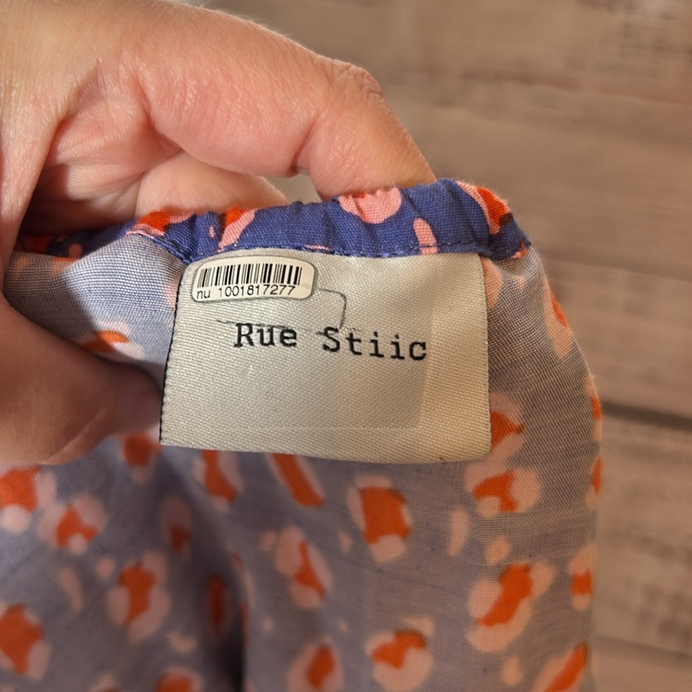 Rue Stiic Anthropologie One-Shoulder Leopard Blouse Purple Medium - Picture 13 of 16